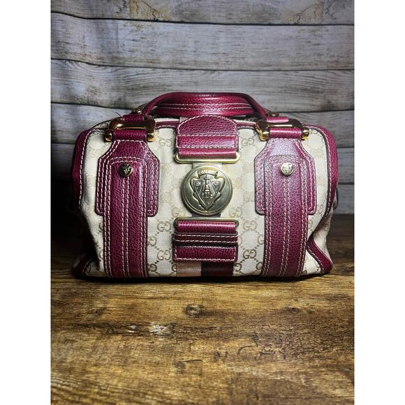 Gucci Aviatrix Monogram Medium Boston Bag - Bordeaux - Picture 3 of 15